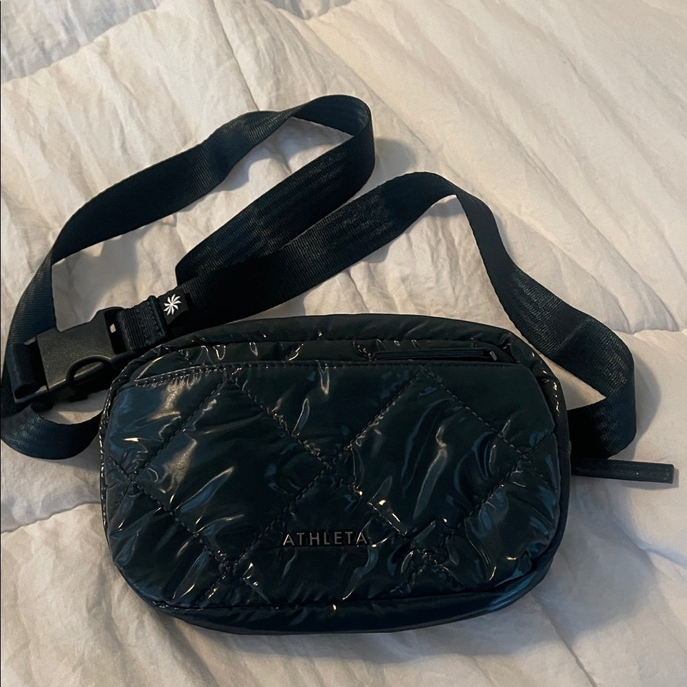 Athleta Shiny Teal Quilted Crossbody Bag